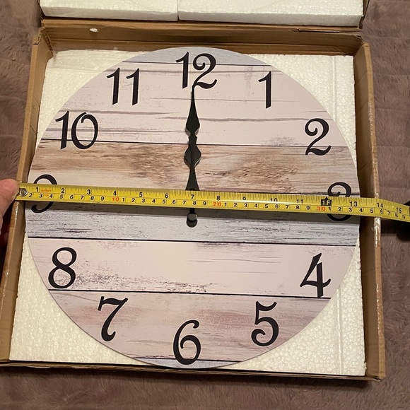 Rustic Wall Clock with Black Numbers 14 inches NIB - Picture 11 of 11